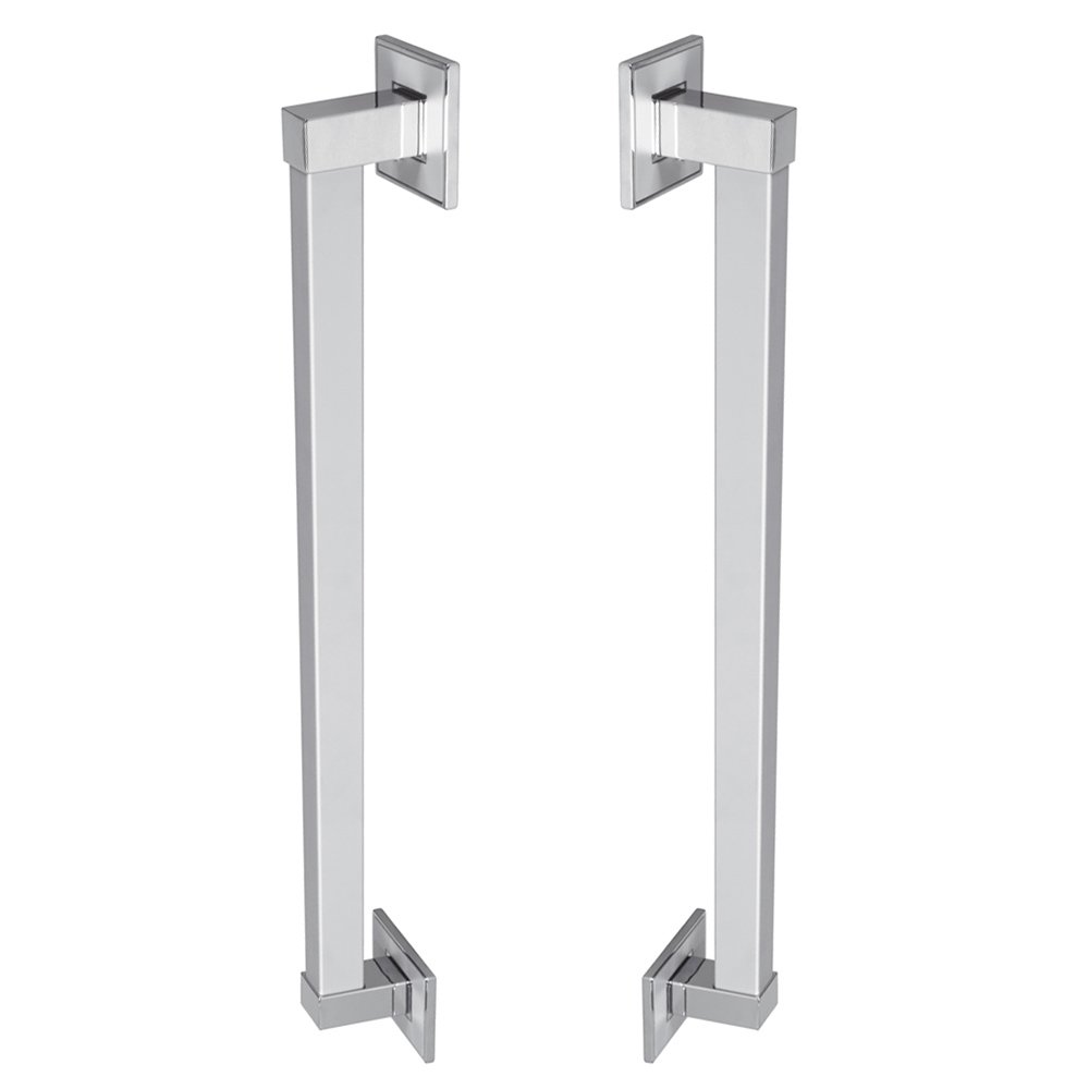 Door Pull Back to Back L 22 1/8" x H 2 1/2" in Aluminum Chrome