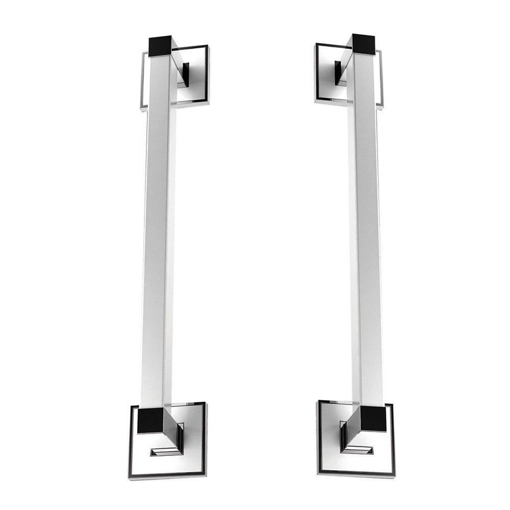 Door Pull Back to Back L 34" x H 2 1/2" in Aluminum Chrome