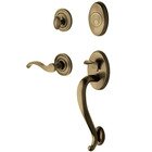 Sectional Right Handed Full Dummy Handleset with Wave Lever in Satin Brass & Black