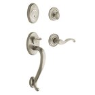 Sectional Left Handed Single Cylinder Handleset with Wave Lever in Lifetime PVD Satin Nickel