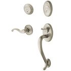 Sectional Right Handed Double Cylinder Handleset with Wave Lever in Lifetime PVD Satin Nickel