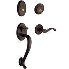 Sectional Left Handed Double Cylinder Handleset with Wave Lever in Venetian Bronze