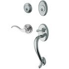 Sectional Right Handed Double Cylinder Handleset with Wave Lever in Polished Chrome