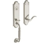Escutcheon Left Handed Full Dummy Handleset with Wave Lever in Lifetime PVD Polished Nickel