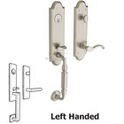 Escutcheon Left Handed Single Cylinder Handleset with Wave Lever in Lifetime PVD Satin Nickel
