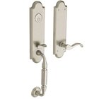 Escutcheon Left Handed Full Dummy Handleset with Wave Lever in Lifetime PVD Satin Nickel