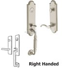 Escutcheon Right Handed Single Cylinder Handleset with Wave Lever in Lifetime PVD Satin Nickel