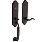 Escutcheon Left Handed Full Dummy Handleset with Wave Lever in Oil Rubbed Bronze