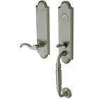 Escutcheon Right Handed Full Dummy Handleset with Wave Lever in PVD Graphite Nickel