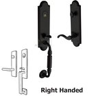 Escutcheon Right Handed Single Cylinder Handleset with Wave Lever in Satin Black