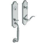 Escutcheon Left Handed Single Cylinder Handleset with Wave Lever in Polished Chrome