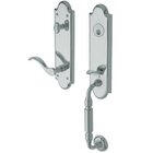 Escutcheon Right Handed Single Cylinder Handleset with Wave Lever in Polished Chrome