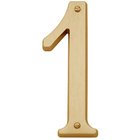 #1 House Number in PVD Lifetime Satin Brass