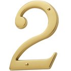 #2 House Number in Lifetime PVD Polished Brass