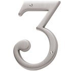 #3 House Number in Lifetime PVD Satin Nickel