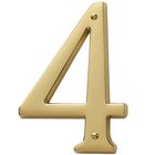 #4 House Number in Unlacquered Brass