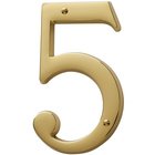 #5 House Number in Lifetime PVD Polished Brass