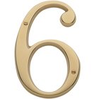 #6 House Number in Lifetime PVD Polished Brass