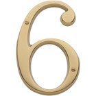 #6 House Number in Unlacquered Brass