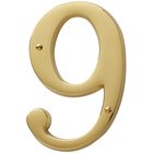 #9 House Number in Unlacquered Brass