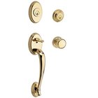 Double Cylinder Handleset with Round Knob in Polished Brass