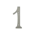 Solid Brass 4" Residential House Number 1 in Brushed Nickel