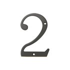 Solid Brass 4" Residential House Number 2 in Oil Rubbed Bronze