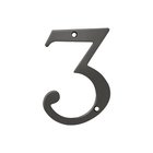 Solid Brass 4" Residential House Number 3 in Oil Rubbed Bronze