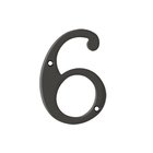 Solid Brass 4" Residential House Number 6 in Oil Rubbed Bronze
