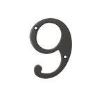 Solid Brass 4" Residential House Number 9 in Oil Rubbed Bronze