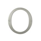 Solid Brass 6" Residential House Number 0 in Brushed Nickel