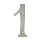 Solid Brass 6" Residential House Number 1 in Brushed Nickel