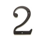 Solid Brass 6" Residential House Number 2 in Oil Rubbed Bronze