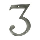 Solid Brass 6" Residential House Number 3 in Antique Nickel