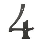Solid Brass 6" Residential House Number 4 in Oil Rubbed Bronze