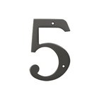 Solid Brass 6" Residential House Number 5 in Oil Rubbed Bronze