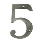 Solid Brass 6" Residential House Number 5 in Antique Nickel