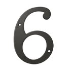 Solid Brass 6" Residential House Number 6 in Oil Rubbed Bronze