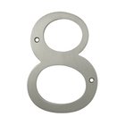 Solid Brass 6" Residential House Number 8 in Brushed Nickel