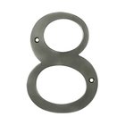Solid Brass 6" Residential House Number 8 in Antique Nickel