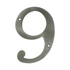Solid Brass 6" Residential House Number 9 in Antique Nickel