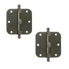 3 1/2" x 3 1/2" 5/8" Radius/Heavy Duty Door Hinge with Ball Tips (Sold as a Pair) in Antique Nickel