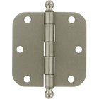 3 1/2" x 3 1/2" 5/8" Radius/Heavy Duty Door Hinge with Ball Tips (Sold as a Pair) in Brushed Nickel