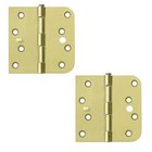 4"x 4"x 5/8"x Right Handed Square Hinge (SOLD AS A PAIR) in Brushed Brass