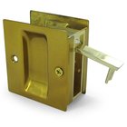 Solid Brass 2 1/2" x 2 3/4" Passage Pocket Lock in Polished Brass