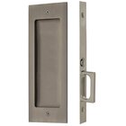 Mortise Modern Rectangular Passage Pocket Door Hardware in Pewter