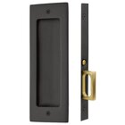Mortise Modern Rectangular Passage Pocket Door Hardware in Flat Black