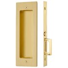 Mortise Modern Rectangular Passage Pocket Door Hardware in Satin Brass