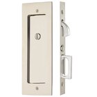 Modern Rectangular Privacy Pocket Door Mortise Lock in Polished Nickel
