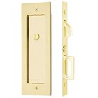 Modern Rectangular Privacy Pocket Door Mortise Lock in Polished Brass